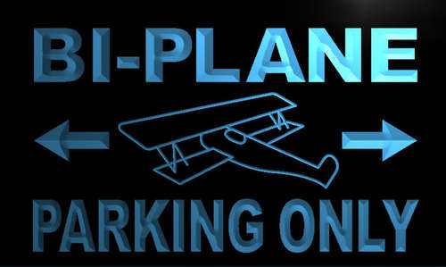 Bi - Plane Parking Only Neon Light Sign